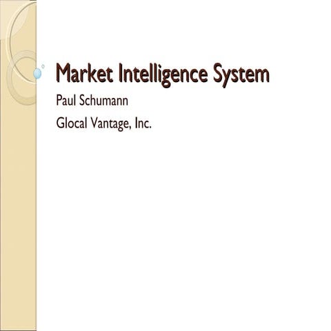 Market Intelligence System