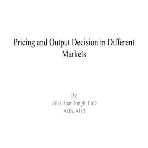 Market price and output determinantion