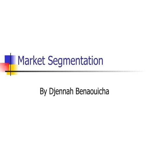 Market Segmentation Task | PPT