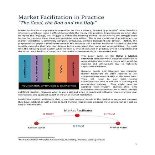 Facilitation Training Materials - Roles of the Facilitator handout | PDF