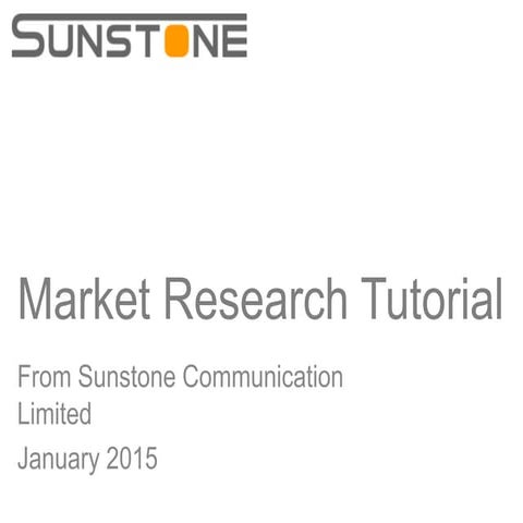 Start Up Market Analysis Tutorial from Sunstone Communication