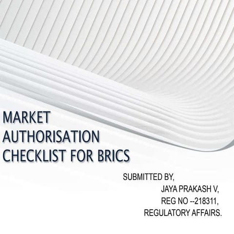 Market authorisation checklist for brics countries