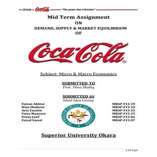 Market demand and supply of coke