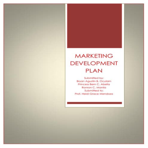 Market Development Plan (Cherry Mobile)