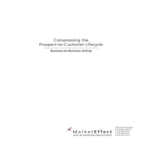Market Effect Compressingthe Lifecycle