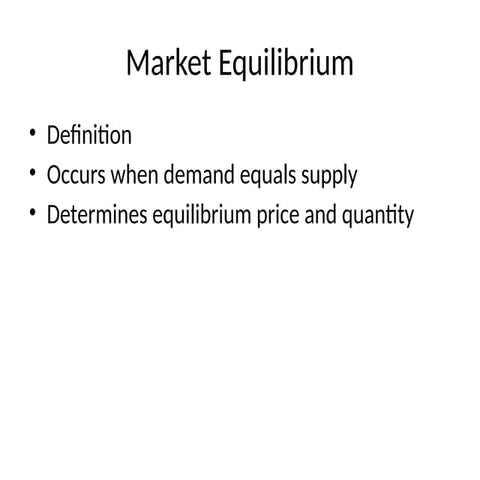 Market Equilibrium | PPSX