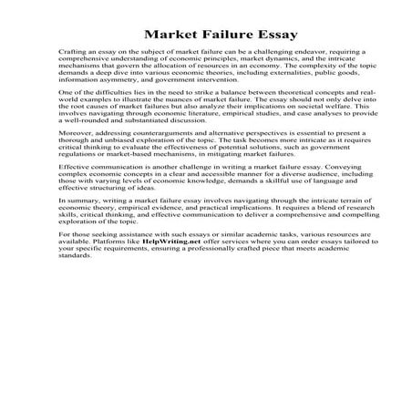 Market Failure Essay