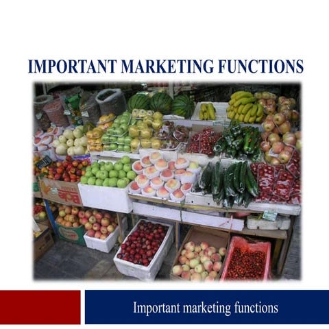 Important marketing Functions