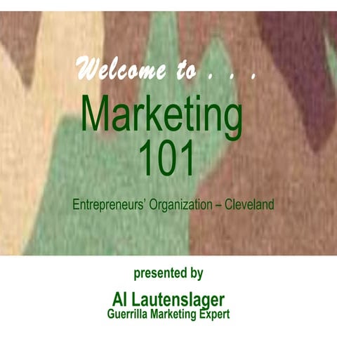 Marketing 101 - EO Cleveland - First Night Presentation