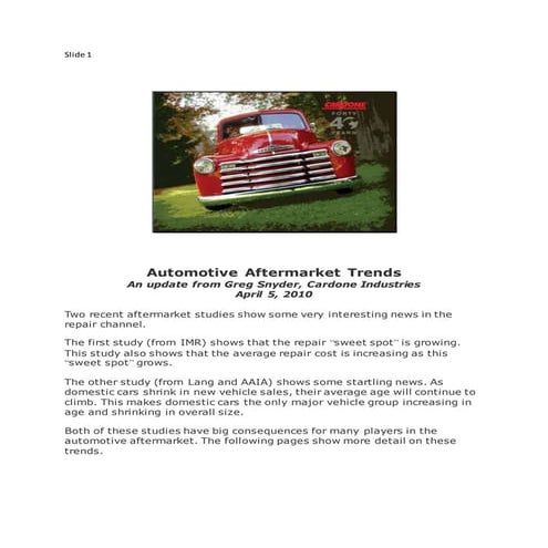 Automotive Aftermarket Trends, 04-2010