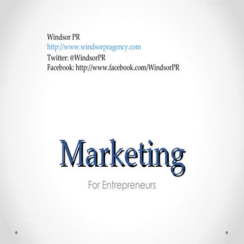 Marketing for Entrepreneurs