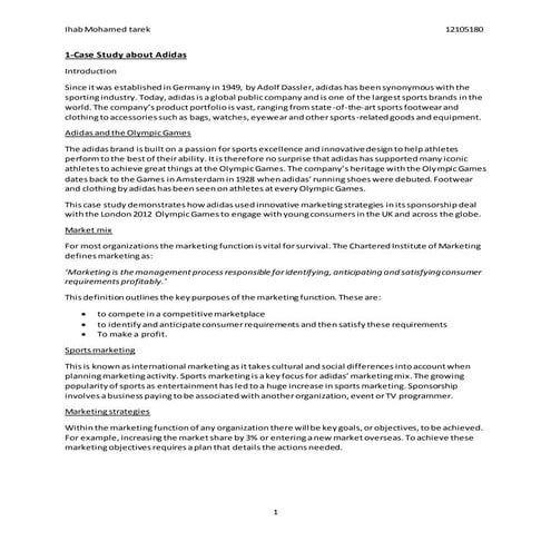 Marketing (Case Study about : Adidas and FedEx)