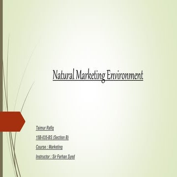 Natural Marketing Environment 