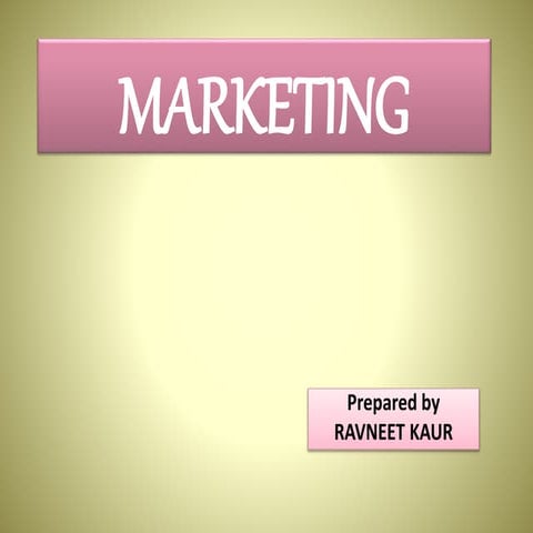 MARKET, MARKETING & ITS FEATURES