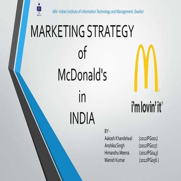 Marketing Strategy Of Mcdonald's In India