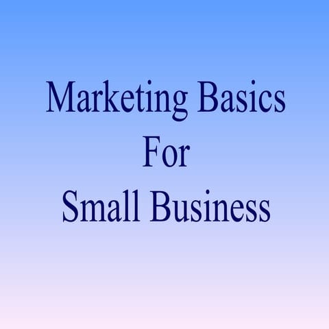 Marketing Plan Basics-101