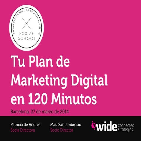 Tu plan de marketing digital en 120 minutos