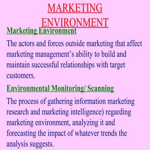 Marketing  Environment   Marketing