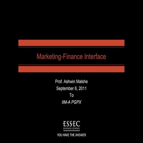 Marketing finance interface