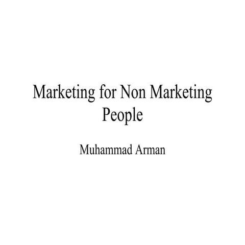 Marketing For Non Marketing People
