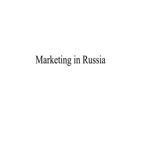 Marketing In Russia