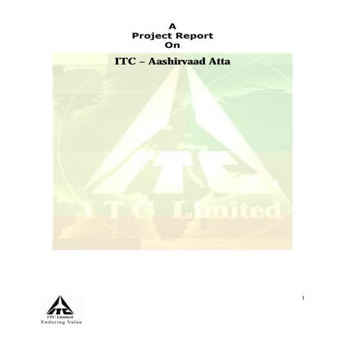 Marketing Management Project  Itc Aashirvaad Atta