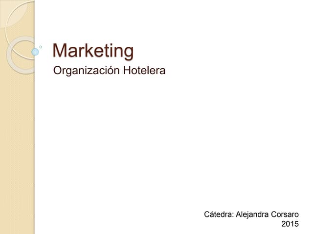 Marketing   organización hotelera