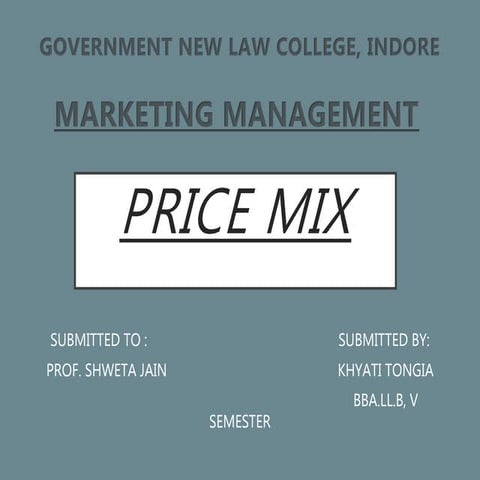 Marketing   price mix