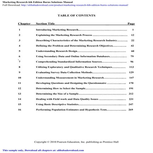 Marketing Research 6th Edition Burns Solutions Manual