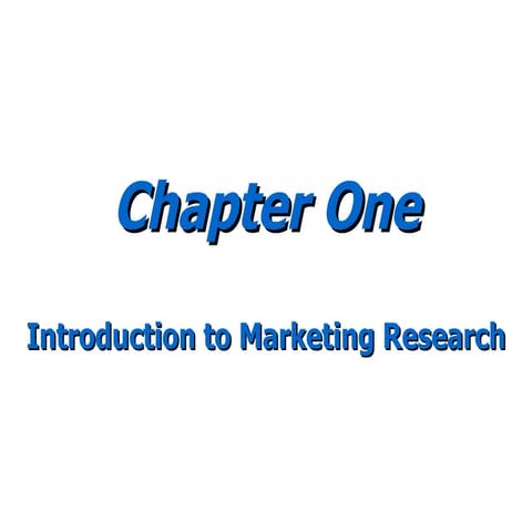 Marketing Research Intoduction