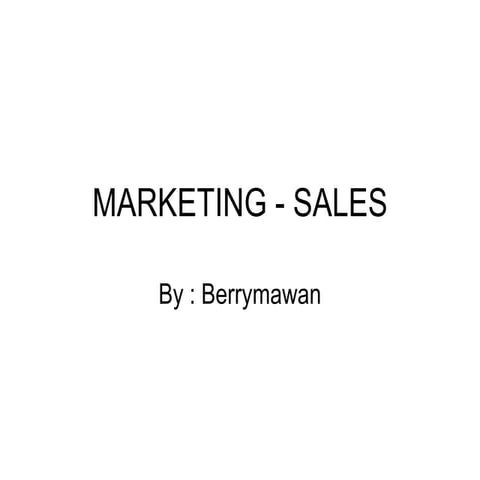 Marketing sales | PPT