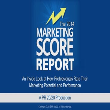 The 2014 Marketing Score Report: An Inside Look at How Professionals Rate The...