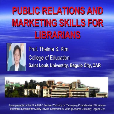 Marketing Skills of Librarians