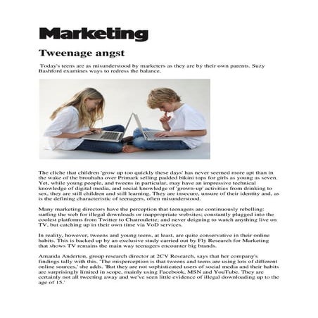 Marketing   Tweenage Angst