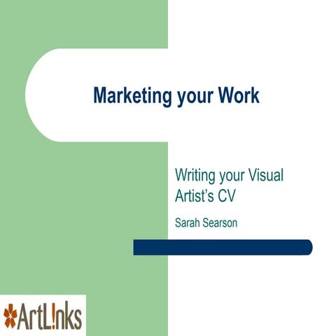 ArtLinks Marketing -Writing an Artist's CV