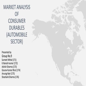 Market Analysis of Consumer Durables(Automobile Industry)