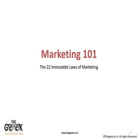 Marketing101-The Geek
