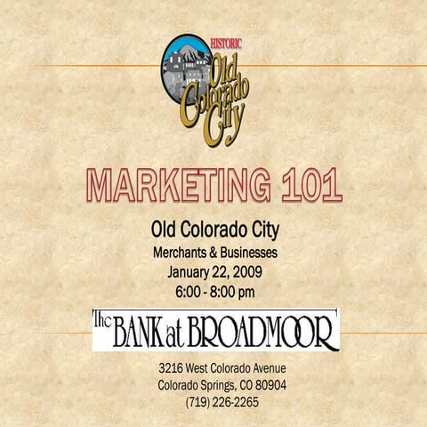 Marketing 101 Powerpoint 2009