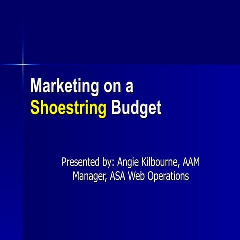 Marketing on a Shoestring Budget - 1 hr class