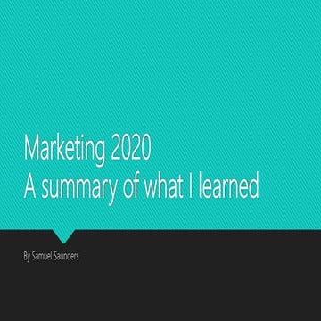 Marketing 2020 Presentation