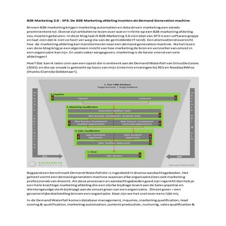 B2B Marketing 3.0 - De B2B Marketing afdeling inzetten als Demand Generation ...