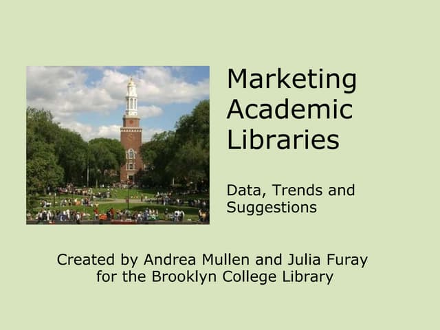Marketing Academic Libraries