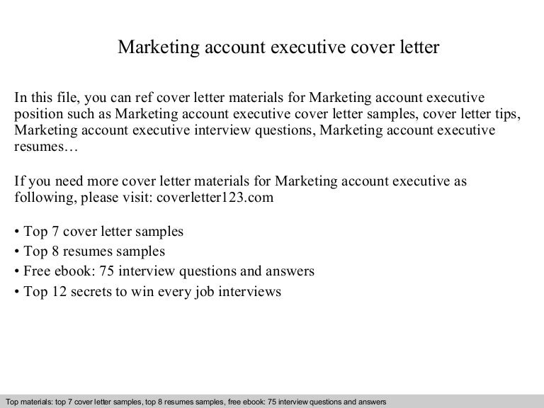 Marketing account executive cover letter Marketing account executive cover letter