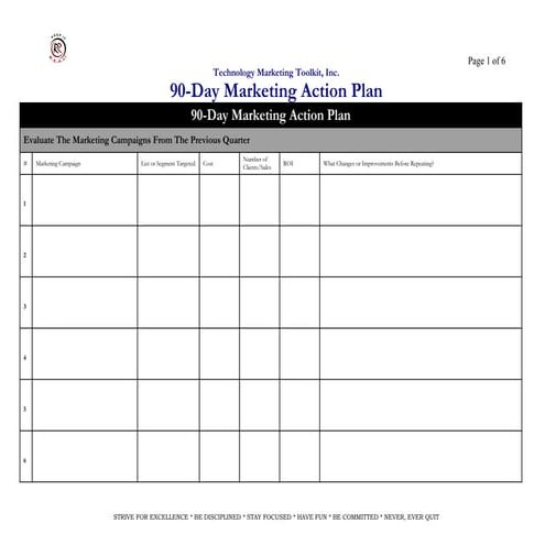 Marketing action plan
