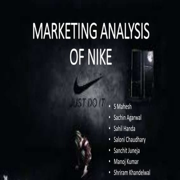  NIKE  Marketing analysis