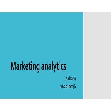Marketing analytics