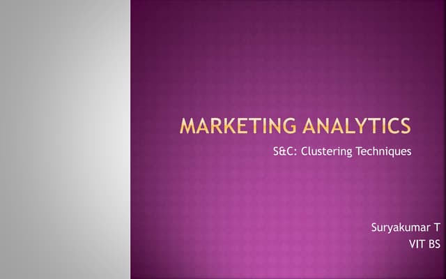 Marketing analytics - clustering Types