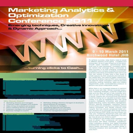 Marketing Analytics Conference 2011