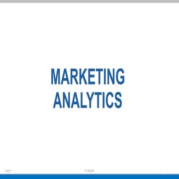 Marketing analytics Topics