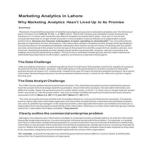 Marketing analytics hasn in lahore